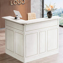 Velmor Modern L-Shaped Reception Desk With Storage Shelves (SAK81036)