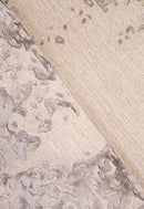 Modern Lace Border Beige Hand Tufted 5x5 Wool Area Rug