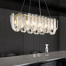 Modern layered clear glass and gold ceiling chandelier living room