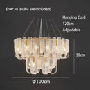 Modern layered clear glass and gold ceiling chandelier living room