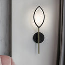 DecorBites™ Modern Leaf-Shaped Metallic Wall Sconce - Black/Gold Finish - LED Wall Light for Living Room