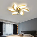 Modern leaf black & white ceiling fan with remote control bedroom
