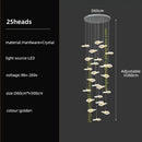 Modern leaf crystal glass staircase chandelier living room light