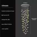 Modern leaf crystal glass staircase chandelier living room light