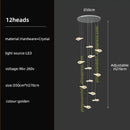 Modern leaf crystal glass staircase chandelier living room light
