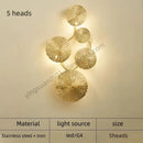 Modern leaf gold iron wall sconce for living room