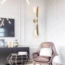 Modern leaf gold led wall lamp for bedroom with glass bulb
