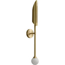 Modern leaf gold led wall lamp for bedroom with glass bulb