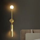 Modern leaf gold led wall lamp for bedroom with glass bulb