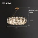 Modern leaf gold & silver crystal pendant light for living room