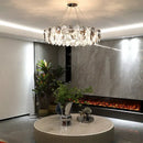 Modern leaf gold & silver crystal pendant light for living room