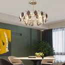 Modern leaf gold & silver crystal pendant light for living room