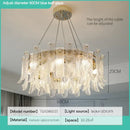 Modern leaf textured glass crystal led ceiling lamp living room