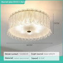 Modern leaf textured glass crystal led ceiling lamp living room