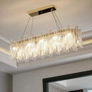 Modern leaf textured glass crystal led ceiling lamp living room