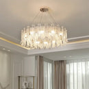 Modern leaf textured glass crystal led ceiling lamp living room