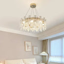 Modern leaf textured glass crystal led ceiling lamp living room