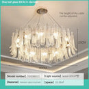 Modern leaf textured glass crystal led ceiling lamp living room