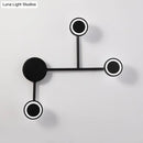 Modern led black wall sconce coat rack bedroom warm white hook