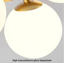 Modern black & gold head ring chandelier dining room amber glass globes
