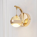 DecorBites™ Modern LED Crystal Ball Wall Sconce in Gold/Chrome for Bedroom Lighting