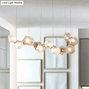 Modern led geometric white glass pendant – dining room light