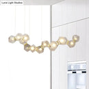 Modern led geometric white glass pendant – dining room light