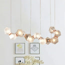 Modern led geometric white glass pendant – dining room light