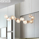 Modern led geometric white glass pendant – dining room light