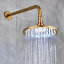 Modern led round gold shower head bathroom crystal droplet design