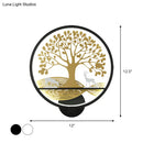 DecorBites™ Modern LED Tree Wall Lamp-Metal Mounted, Black/White, Bedside Mural Light with Warm/White Glow