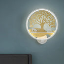 DecorBites™ Modern LED Tree Wall Lamp-Metal Mounted, Black/White, Bedside Mural Light with Warm/White Glow