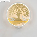 DecorBites™ Modern LED Tree Wall Lamp-Metal Mounted, Black/White, Bedside Mural Light with Warm/White Glow