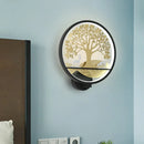 DecorBites™ Modern LED Tree Wall Lamp-Metal Mounted, Black/White, Bedside Mural Light with Warm/White Glow