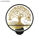 DecorBites™ Modern LED Tree Wall Lamp-Metal Mounted, Black/White, Bedside Mural Light with Warm/White Glow