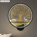 DecorBites™ Modern LED Tree Wall Lamp-Metal Mounted, Black/White, Bedside Mural Light with Warm/White Glow