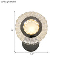 Modern led wall mount lamp with clear rectangle cut crystals bedroom