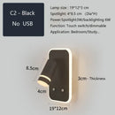 Modern led wall sconce with usb charging port – bedroom reading light