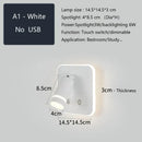 Modern led wall sconce with usb charging port – bedroom reading light