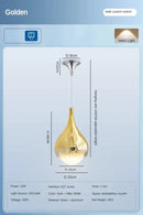 Modern led water droplet ceiling chandelier bedroom pendant light