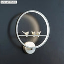 Modern led white bird circle wall lamp for bedroom