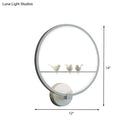 Modern led white bird circle wall lamp for bedroom