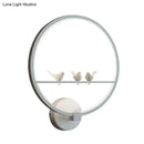 Modern led white bird circle wall lamp for bedroom