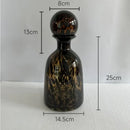 Modern leopard texture glass vase black & white dining room decanter