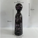 Modern leopard texture glass vase black & white dining room decanter