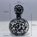 Modern leopard texture glass vase black & white dining room decanter