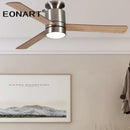 Modern light brown 40 inch led ceiling fan with remote control bedroom