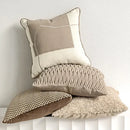 Modern light coffee patchwork pillow covers living room decor