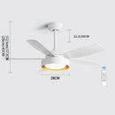 Modern light wood 5-blade ceiling fan with remote control led light bedroom