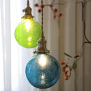Modern lime & teal bubble glass ball pendant light – living room